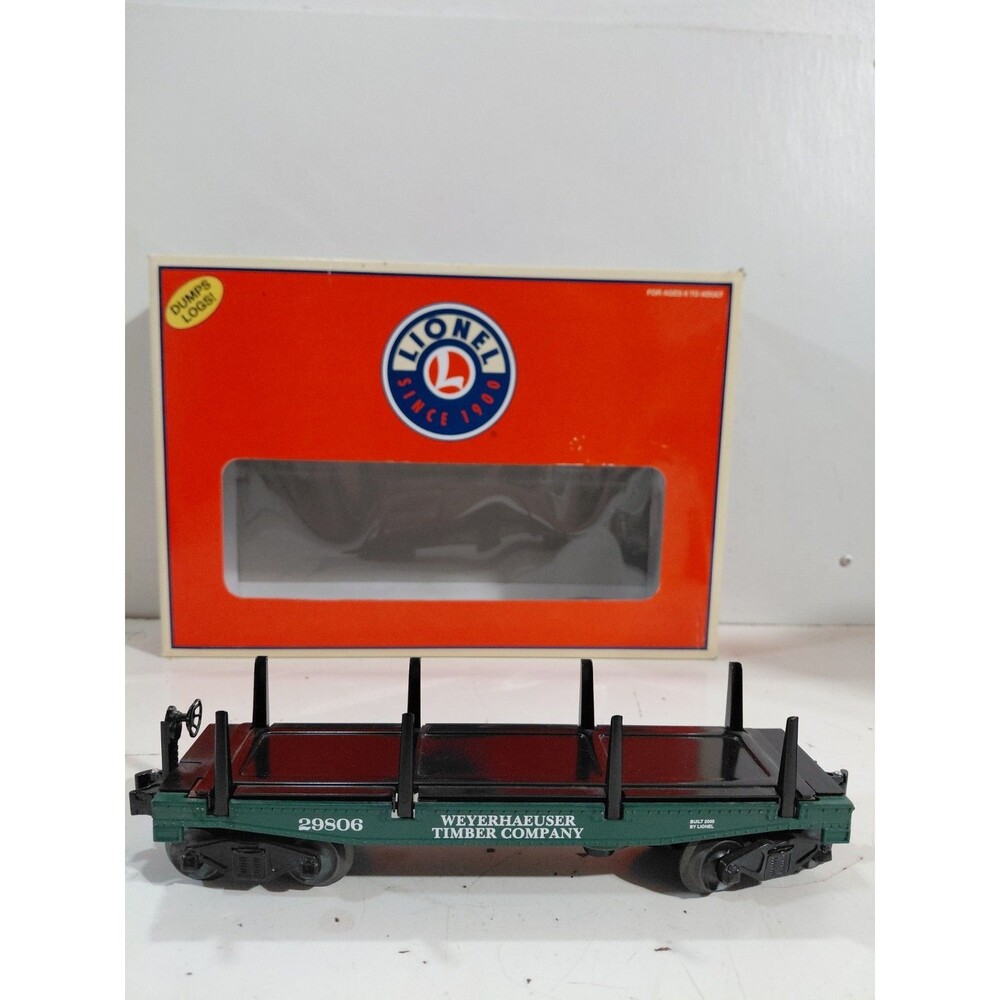 Lionel 6-29806 O Gauge Model Railroad Weyhaeuser Operating Log Car w/Box - Picture 3 of 14